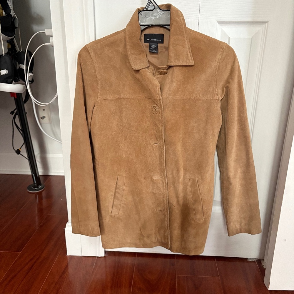 Y2K Vintage Suede Car Coat Tan from Victoria Secret PXXS